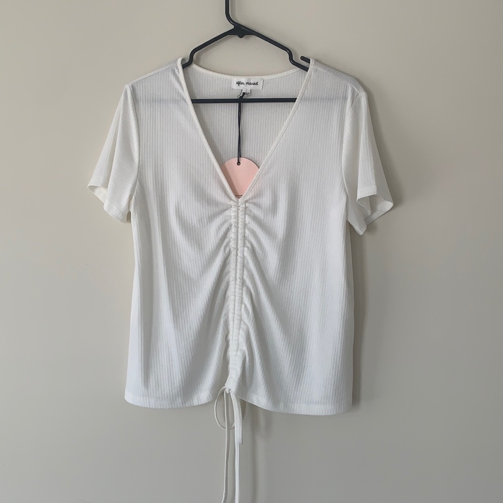 Ruched White Shirt